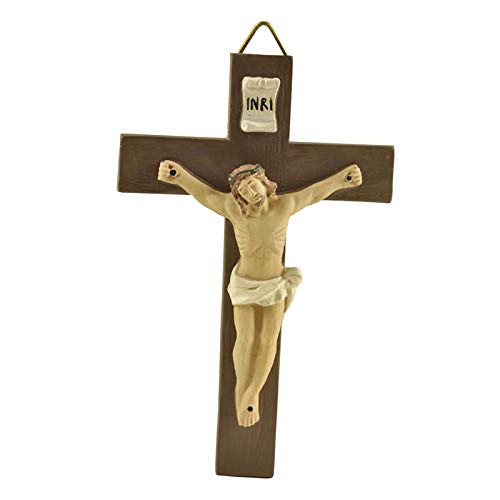 HomeDecTime Kaltner Präsente Geschenkidee Wandkreuz Kruzifix mit Jesus Christus Figur auf Kreuz von HomeDecTime