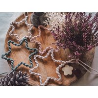 2Er Set Sterne Makramee Stern Weihnachten Weihnachtsbaumschmuck Weihnachtsdekoration von HomeDecoFactory