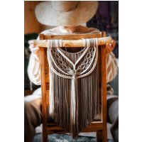 Makramee Wandbehang „Jade" - Zweifarbige Boho Wanddeko in Modernem Design Handgemachtes Wohndekor von HomeDecoFactory