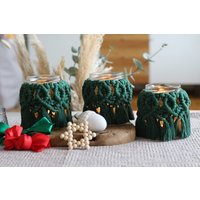 Windlicht Makramee Grün Deko Tischdeko I Advent Weihnachten Windlicht Makramee Grün Deko Tischdeko I Advent Weihnachten von HomeDecoFactory