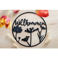 Dekoring Eingang Türschild Modern Einweihungsgeschenk Ostern Frühling Willkommensschild Türdeko Schwarz Fensterdeko Zum Hängen von HomeDecoLove