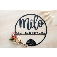 Geschenk Zur Geburt Türschild Personalisiert Mit Geburtsdaten Wanddeko Kinderzimmer Dekoring Zum Hinstellen Tischdeko Babyparty Modern von HomeDecoLove