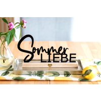 Sommerdeko Deko Zum Hinstellen Sommer Liebe Tischdeko Mitbringsel Flur Holz Schwarz Geschenkideen Geburtstagsgeschenk Sommerdekoration von HomeDecoLove