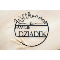 Türschild Personalisiert Einzugsgeschenk Familienname Türkranz Weihnachtsgeschenk Ideen Namensschild Haustür Familienschild Modern von HomeDecoLove