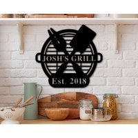 Personalisierte Metall Bbq Zeichen, Personalisierte Grill Bbq Party Dekor, Out Door Küche Zeichen von HomeDecorByAnastasia
