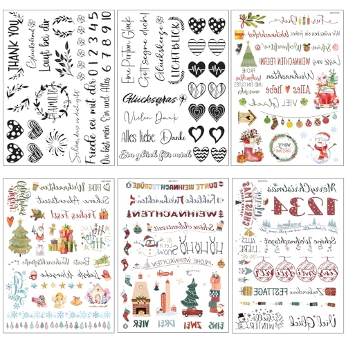 6 Stück Kerzen Tattoofolie,Kerzen Sticker,Kerzentattoos Weihnachten,Kerzen Tattoo Weihnachten,Wasserschiebefolie Kerzen Kerzenfolie Kerzentattoo,Sprüche zum Verschenken,für Kerzen/Keramik von HomeDejavu