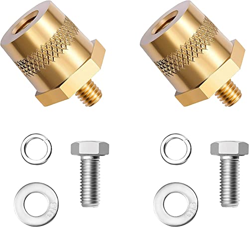 Messing-batteriepoladapter Paar,M6 Batteriepol,Batteriepoladapter,M6 batterieklemme mit Edelstahlschrauben und Unterlegscheiben, Batteriepolklemmen für Autobatterien (1x Positiv und 1x Negativ) von HomeDejavu