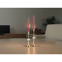 2-Teiliger Luxus Kerzenhalter Kristall Verziert Vergoldetes Metall Kerzenhalter, Dekorative - Ohne Kerze von HomeDesignIst
