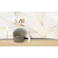 Gold Ornament Blatt Muster 3D Digitaldruck Tapete Wand Für Zuhause Und Im Büro von HomeDesignartDesigns