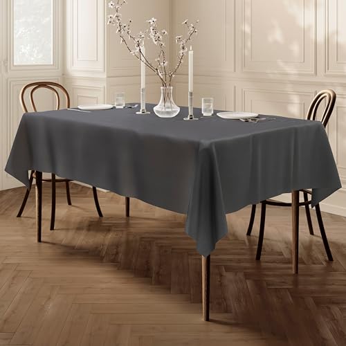 HomeDirect Qualitäts Tischdecke Textil Eckig 150 x 250 cm, Farbe wählbar Grau von Home Direct