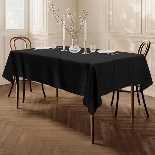 HomeDirect Qualitäts Tischdecke Textil Eckig 150 x 250 cm, Farbe wählbar Schwarz von Home Direct