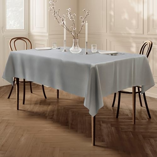 Qualitäts Tischdecke Textil Eckig 150 x 250 cm, Farbe wählbar Zink Hellgrau von Home Direct