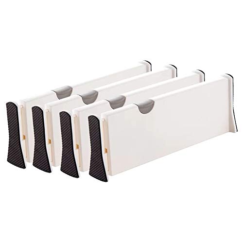 HomeDo 4Pack Erweiterbare Einstellbare Schublade Organizer Teiler, Küche Schublade Teiler Gute Griffe Dresser Organizer (Länge 28-43.5 cm,4 Stück) von HomeDo