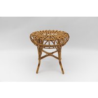 Bamboo An Rattan Stool By Franco Albini, 1950S Italy von HomeDorado
