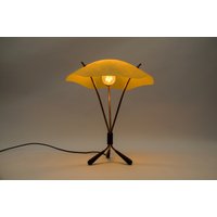 Mid-Century Brass & Fiberglass Table Lamp Attributed To Carl Auböck, 1950S von HomeDorado