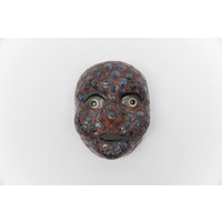 Mid-Century Modern Handmade Wall Ceramic Mask By Dybdahl, 1960S Denmark von HomeDorado