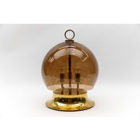 Mid-Century Modern Table Lamp Made in Smoked Glass & Brass, 1960S von HomeDorado