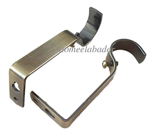 HomeElabador® Robuste Gardinenstangenhalterung, 28 mm, 2 Stück, mit Schrauben und Beschlägen bronze von HomeElabador