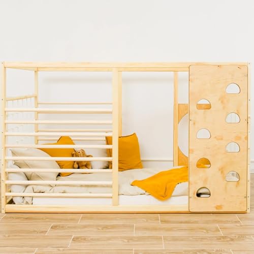HOMEforDREAMS Gym Bett für Kinder ab 4 Jahren H4D-32: Montessori-inspirierte 2-in-1-Kletterkonstruktion und Bettgestell (160x80cm, Kein Zubehör) von HOMEforDREAMS
