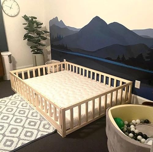 HomeForDreams Kleinkind-Bodenbett: Montessori-inspiriertes Bettgestell mit Lattenrost und Tür - Ideal für selbstständige Schläfer (200x120cm) von HOMEforDREAMS
