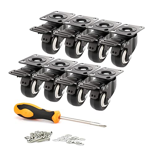 HomeGoGo Lenkrollen, 8 Stück, Transportrollen mit Sicherheitsverriegelung, 50 mm Räder für Möbel, geräuschlose Hochleistungsräder mit Polyurethan-Gummibeschichtung, 360 Grad drehbar, 600 kg Gesamttrag HomeGoGo Lenkrollen, 8 Stück, Transportrollen mit Sicherheitsverriegelung, 50 mm Räder für Möbel, geräuschlose Hochleistungsräder mit Polyurethan-Gummibeschichtung, 360 Grad drehbar, 600 kg Gesamttrag von HomeGoGo