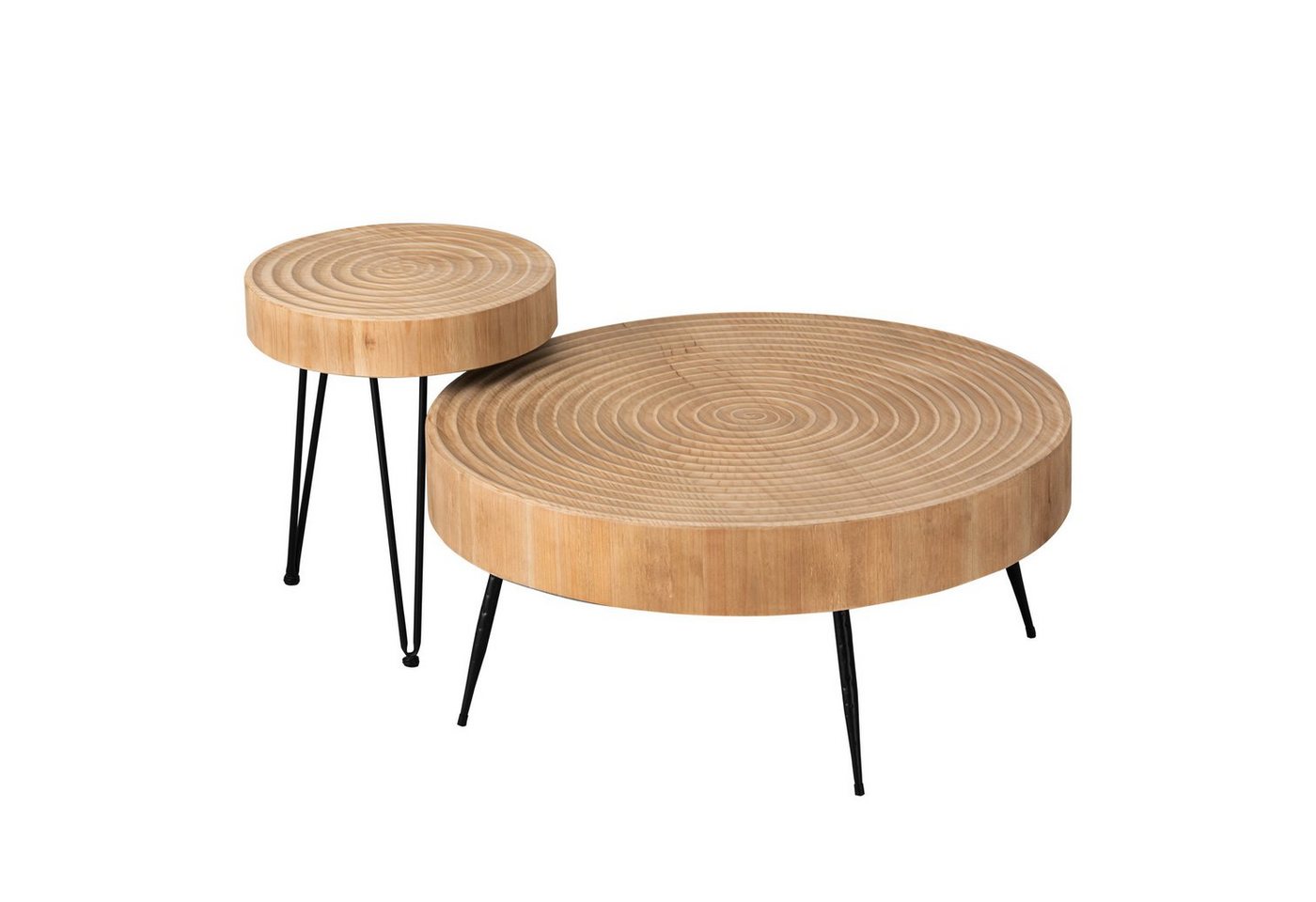 HomeGuru Couchtisch Couchtisch 2er,Beistelltisch,Kaffeetisch,Wabi-Sabi-Stil,Vintage,Holz (2-St., Set) von HomeGuru