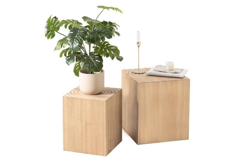 HomeGuru Satztisch Baumstamm Beistelltisch,Couchtisch 2er-Set,Kaffeetisch,Wabi-Sabi-Stil (2-St., Set) von HomeGuru