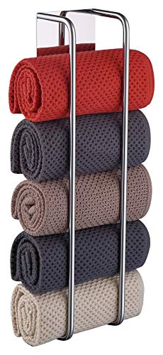 HomeHeng Gästehandtuchhalter Ohne Bohren Chrom, Handtuchregal Selbstklebend Edelstahl SUS304 Handtuchaufbewahrer Korb Bad Handtuch Aufbewahrung 40cm,Y01-HC von HomeHeng