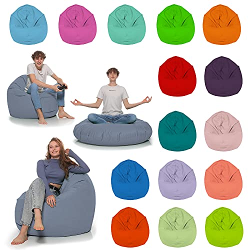 HomeIdeal - Sitzsack 2-in-1 Funktionen Bodenkissen für Erwachsene & Kinder - Gaming oder Entspannen - Indoor & Outdoor da er Wasserfest ist - mit EPS Perlen, Farbe:Anthrazit, Größe:130 cm Durchmesser von HomeIdeal