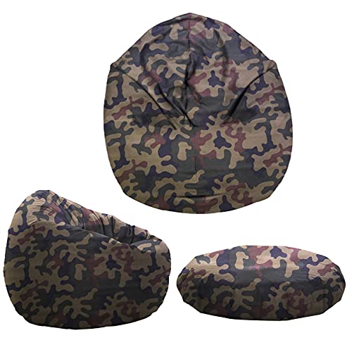 HomeIdeal - Sitzsack 2-in-1 Funktionen Bodenkissen für Erwachsene & Kinder - Gaming oder Entspannen - Indoor & Outdoor da er Wasserfest ist - mit EPS Perlen, Farbe:Camouflage, Größe:130 cm Durchmesser von HomeIdeal