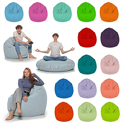 HomeIdeal - Sitzsack 2-in-1 Funktionen Bodenkissen für Erwachsene & Kinder - Gaming oder Entspannen - Indoor & Outdoor da er Wasserfest ist - mit EPS Perlen (Grau, 145 cm Durchmesser) von HomeIdeal