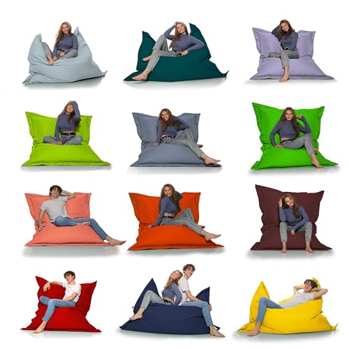 HomeIdeal - Sitzsack 2-in-1 Funktionen Riesensitzsack für Erwachsene & Kinder - Gaming & Entspannen - Indoor & Outdoor da er Wasserfest ist - mit EPS Perlen, Farbe:Khaki, Größe:100x145 cm von HomeIdeal
