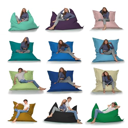HomeIdeal - Sitzsack 2-in-1 Funktionen Riesensitzsack für Erwachsene & Kinder - Gaming & Entspannen - Indoor & Outdoor da er Wasserfest ist - mit EPS Perlen, Farbe:Lila, Größe:140x160 cm von HomeIdeal