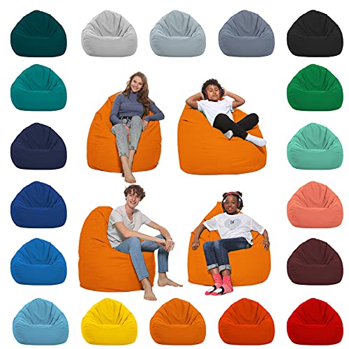 HomeIdeal - Sitzsack XXL Bodenkissen für Erwachsene & Kinder - Geeignet für Gaming oder Entspannen - Indoor wie Outdoor da er Wasserfest ist - mit EPS Perlen, Farbe:Orange, Größe:XXXL von HomeIdeal