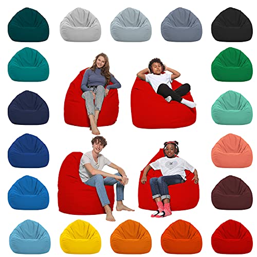 HomeIdeal - Sitzsack XXL Bodenkissen für Erwachsene & Kinder - Geeignet für Gaming oder Entspannen - Indoor wie Outdoor da er Wasserfest ist - mit EPS Perlen, Farbe:Rot, Größe:XXXL von HomeIdeal