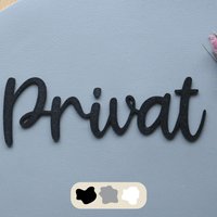 Privat Türschild 3D Selbstklebend in Schwarz, Weiß Und Grau. Moderne, Geschwungene Schrift Privat Türschild 3D Selbstklebend in Schwarz, Weiß Und Grau. Moderne, Geschwungene Schrift von HomeInteriorDE