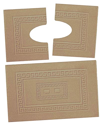 HomeIt Elegantes Badematten-Set aus Schaumstoff-Baumwolle,maschinenwaschbar,3-teilig Gedruckt 60 x 90 cm Beige von HomeLife