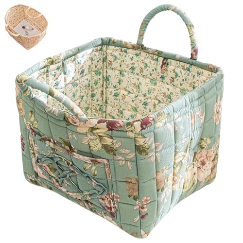 HomeJoySet 25 L Aufbewahrungskorb Aus Stoff Mit Boho-Blumenmuster – Großer Dekorativer Behälter Mit Griffen, Faltbar for Die Organisation Zu Hause (F)(D) von HomeJoySet