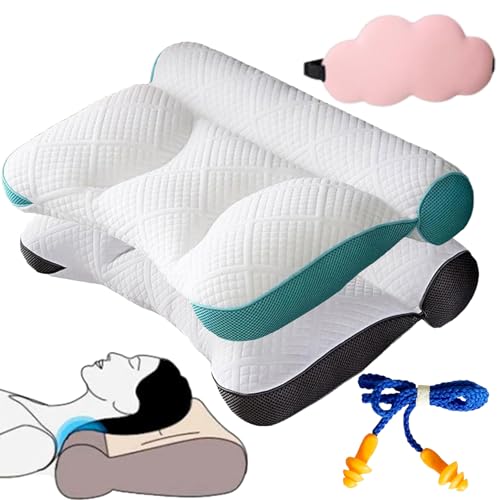 HomeJoySet 2er-Pack Ergonomische Nackenstützkissen Mit Gänsedaunen – Ultimative Linderung Von Nacken- Und Schulterschmerzen for Alle Schlafpositionen(2pcs) von HomeJoySet