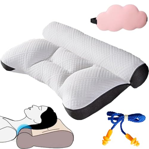 HomeJoySet 2er-Pack Ergonomische Nackenstützkissen Mit Gänsedaunen – Ultimative Linderung Von Nacken- Und Schulterschmerzen for Alle Schlafpositionen(B) von HomeJoySet