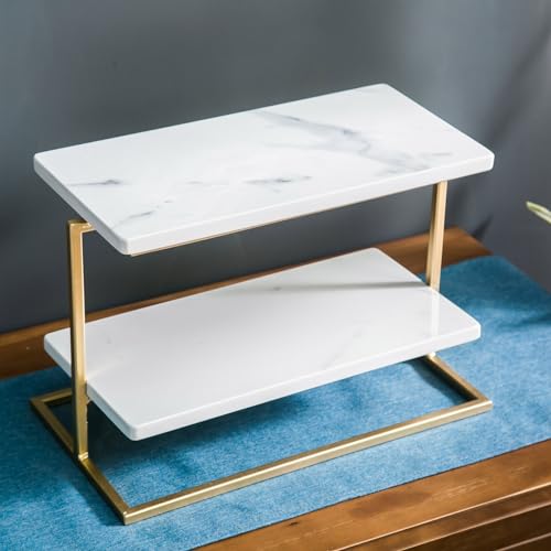 HomeJoySet Dessertständer Aus Weißem Marmor Und Metall – Ideal For Veranstaltungen Und Als Heimdekoration von HomeJoySet