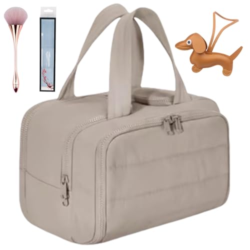 HomeJoySet Grüne, Weit Zu Öffnende 4-in-1-Reisekosmetiktasche Mit Großem Fassungsvermögen – Wasserdichter, Leichter Und Multifunktionaler Kulturbeutel for Damen(Gray) von HomeJoySet