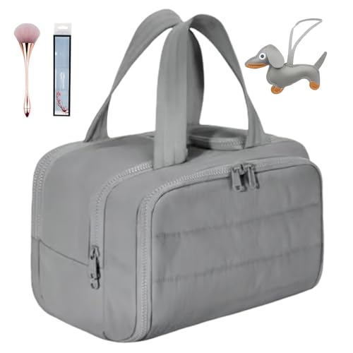 HomeJoySet Grüne, Weit Zu Öffnende 4-in-1-Reisekosmetiktasche Mit Großem Fassungsvermögen – Wasserdichter, Leichter Und Multifunktionaler Kulturbeutel for Damen(Grey-b) von HomeJoySet
