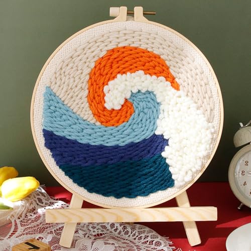 HomeJoySet Punch Stitch Kit Mit Ständer – Healing Weave, Anfängerfreundlich, Enthält Muster (Design-K)(Design-P) von HomeJoySet