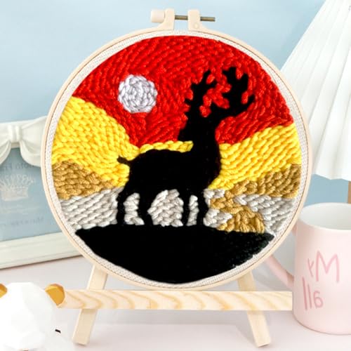 HomeJoySet Punch Stitch Kit Mit Ständer – Healing Weave, Anfängerfreundlich, Enthält Muster (Design-K)(Design-Q) von HomeJoySet