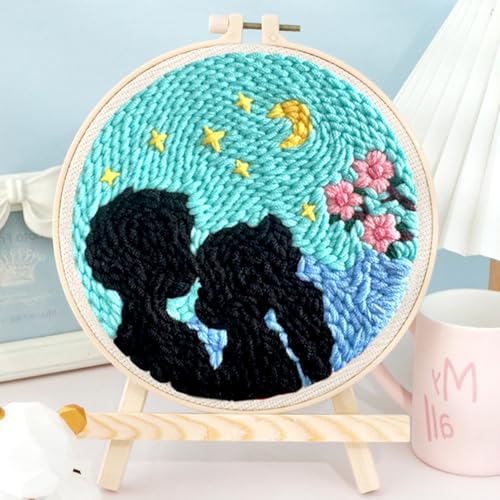 HomeJoySet Punch Stitch Kit Mit Ständer – Healing Weave, Anfängerfreundlich, Enthält Muster (Design-K)(Design-R) von HomeJoySet
