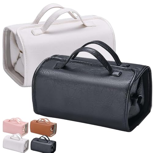 HomeJoySet Rosafarbene, wasserdichte Kosmetiktasche Aus Leder – Abnehmbarer 4-in-1-Kulturbeutel Aus PU Mit Fächern, Großes Fassungsvermögen for Unterwegs(2pcs-B) von HomeJoySet