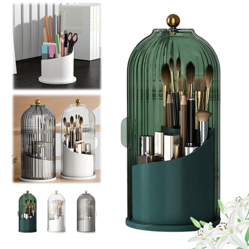 HomeJoySet Verdeckter Zahnbürstenhalter Mit 360° Drehbarem Sockel – Wasserdichter, Staubdichter Organizer for Bürsten Und Toilettenartikel (weiß)(Green) von HomeJoySet