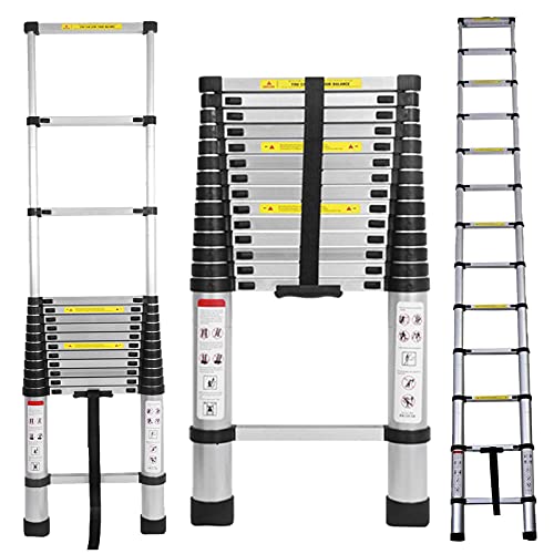 Alu Teleskopleiter 4,4M klappleiter Leiter Aluleiter,Ausziehbar Schiebeleitern Rutschfest,Mehrzweckleiter belastbar bis 150 kg, EN131 von HomeKingdom