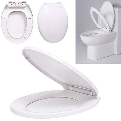 WC Sitz,Premium Toilettendeckel mit Softclose Absenkautomatik, O-Form weiß Klodeckel, Toilettensitz mit Quick Release Funktion und Softclose Absenkautomatik von HomeKingdom